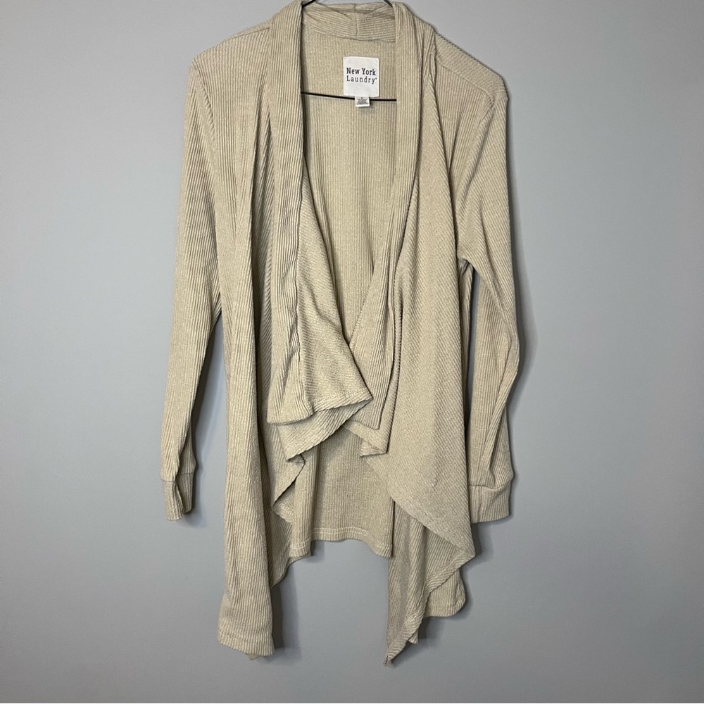 New York Laundry Cream Open Front Cardigan Sweater